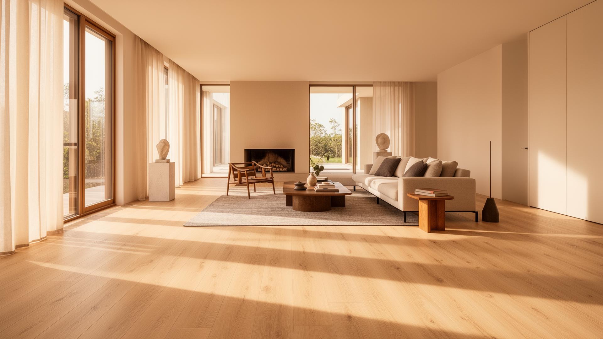 Wohnzimmer mit Eichenlaminat